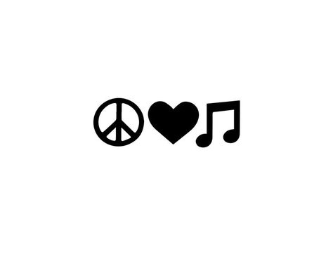 Peace Love Music Decal Love Music Tattoo, Peace Love Music, Peace Tattoos, Clear Mask, Music Tattoo, Vinyl Signs, Love Music, Hard Surface, Sign Wall