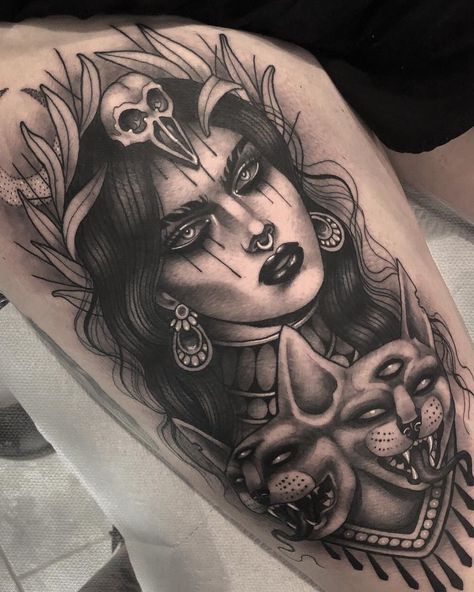 Witchcraft Tattoos, Goth Tattoo, Black Cat Tattoos, Black White Tattoos, Snake Tattoo Design, Creepy Tattoos, Greek Tattoos, Weird Tattoos, Dainty Tattoos