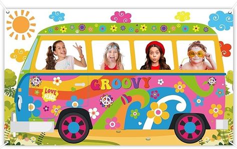 Amazon.com: 60's Hippie Bus Photo Prop 60s Party Decorations Large Fabric Retro Groovy Van Prop Hippie Selfie Frame Backdrop Background Banner Birthday Party Supplies Retro 60s 70s Party Favors 65.8 x 35.4 Inch : Electronics 60s Party Decorations, Background Banner Birthday, Frame Backdrop, Bus Photo, 60s Party, Selfie Frame, Hippie Birthday, 60s Hippie, Hippie Bus