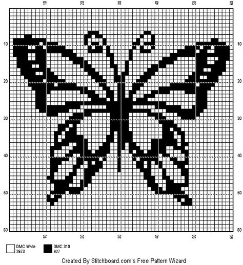 Punto Fair Isle, Butterfly Cross Stitch Pattern, Graph Crochet, Butterfly Cross Stitch, Pixel Crochet, Tapestry Crochet Patterns, Crochet Butterfly, Pola Kristik, Crochet Design Pattern