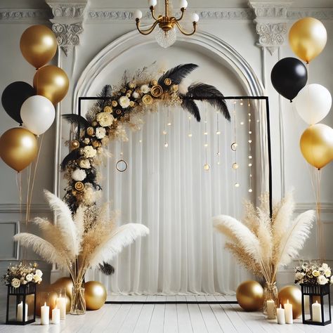 Gatsby Photo Booth, Great Gatsby Decorations, Gatsby Decorations, 1920s Themed Party, Gatsby Birthday Party, Masquerade Party Decorations, Gold Birthday Decorations, Art Deco Party, Dads Birthday