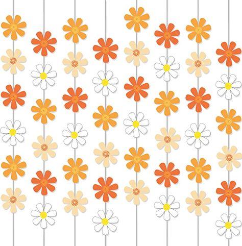 Flower Balloons Diy, Daisy Garland, Daisy Decorations, Hippie Birthday, Daisy Party, Girls Birthday Party Decorations, Home Classroom, Hippie Party, Paper Cutouts