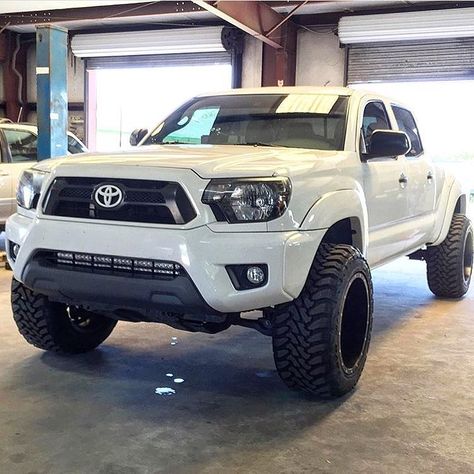 everythingtoyotas Owner: @longbed_stormtrooper '12 Tacoma • 3" Toytec Coils & AAL • 20x12 Fuel Mavericks • 33x12.5 Toyo MT's • Color Matched Grille & Bumper • BHLM & Tinted Taillights • 32" Light Bar Lifted Tacoma, Toyota Tacoma Lifted, Tacoma Prerunner, Toyota Tacoma Mods, 2014 Toyota Tacoma, Tacoma Mods, Toyota Tacoma 4x4, Tacoma 4x4, Tacoma Truck