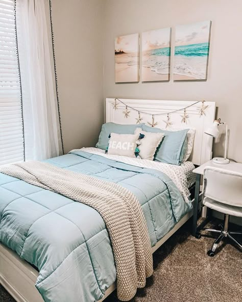 Beach Inspired Bedroom, Costal Bedroom, Ocean Room Decor, Beachy Room Decor, Ocean Themed Bedroom, Beach Room Decor, Beach Themed Bedroom, Beach Bedroom Decor, Beachy Room