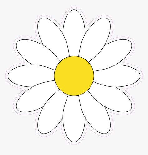 Daisy Images Flower, Flower Vector Image, Daisy Flower Printable, Flower Illustration Simple, Daisy Flower Illustration, Flower Vector Png, Daisy Template, Daisy Vector, Daisy Flower Sticker