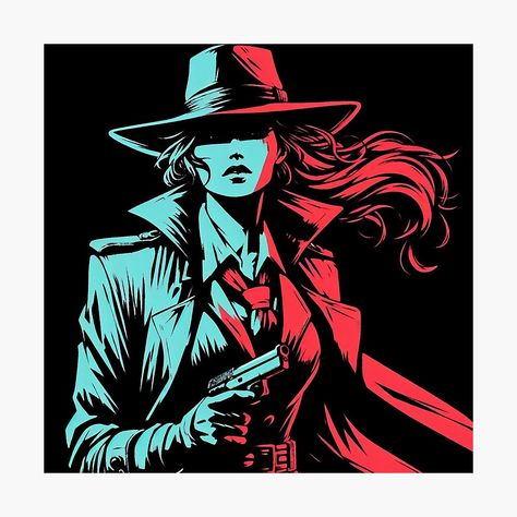 Get my art printed on awesome products. Support me at Redbubble #RBandME: https://www.redbubble.com/i/photographic-print/Private-Detective-Woman-neo-noir-neon-by-RESToRAPTOR/157916878.6Q0TX?asc=u Noir Female Detective, Neo Noir Aesthetic, Detective Woman, Detective Noir, Streets Of Fire, Noir Aesthetic, Noir Detective, Gangs Of New York, Female Detective