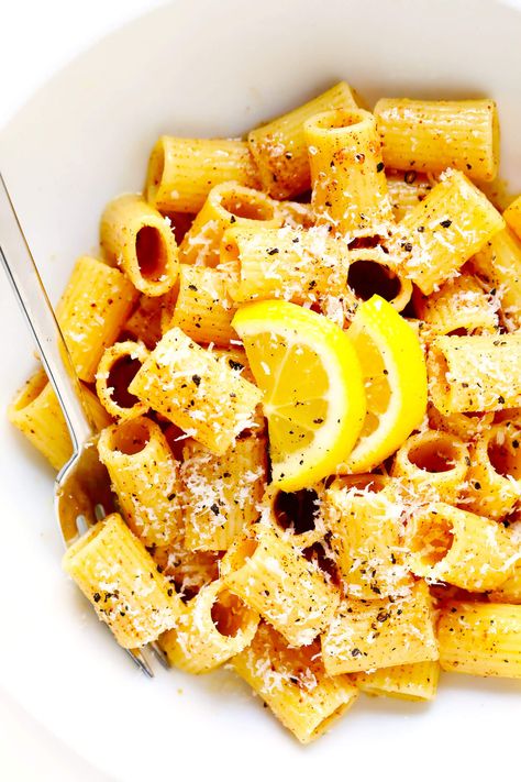 Vegetarian Easy Dinner, Butter Lemon Pasta, Lemon Pasta Recipe, Pasta Lemon, Lemon Parmesan Pasta, Butter Sauce For Pasta, The Cozy Cook, Lemon Pasta Recipes, Rigatoni Recipes