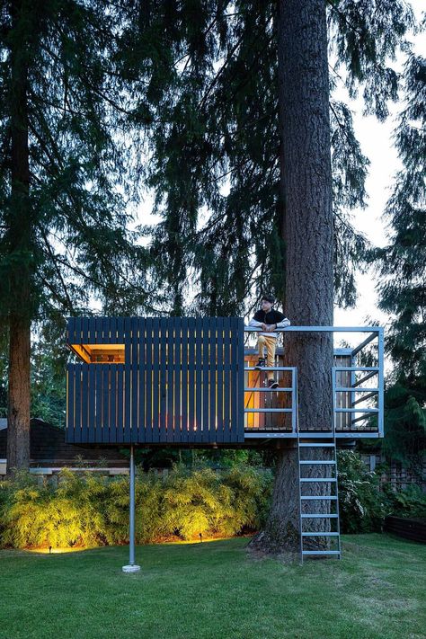 Berkley House by Rsaaw | HomeAdore Garden Playhouse, Contemporary Residence, Tree House Kids, Tree House Designs, Tiny House Floor Plans, Backyard Playground, Backyard Play, North Vancouver, Interior Renovation