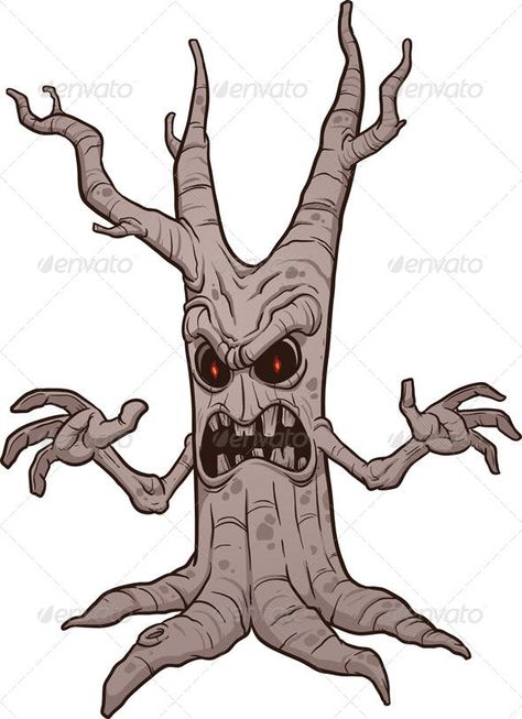 Scary Halloween Tree by memoangeles | GraphicRiver Filipino Drawing, Scary Tree, Tree Tattoo Meaning, Wizard Of Oz Decor, Tree Drawing Simple, Christmas Clipart Free, Weird Doodles, Haunted Tree, Halloween Yard Art