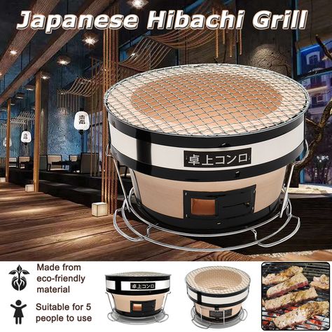 Japanese Ceramic Hibachi BBQ Grill Yakitori Barbecue Charcoal Mini Grill Japanese Hibachi, Table Grill, Mini Grill, Hibachi Grill, Bbq Table, Minute Rice, Japanese Ceramics, Barbecue Grill, Bbq Grill