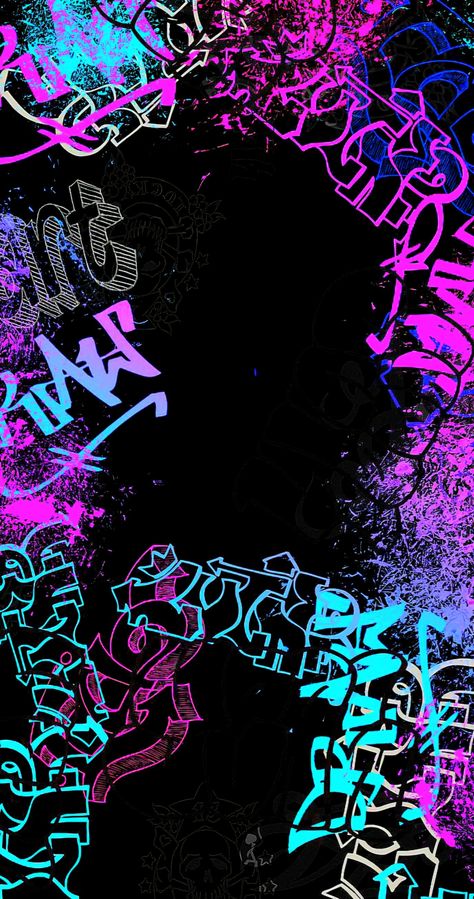 Neon Cool Wallpaper, Jinx Graffiti Wallpaper, Neon Graffiti Art, Neon Aesthetic Icons, Graffiti Aesthetic Wallpaper, Jinx Background, Grafitti Wallpaper, Arcane Graffiti, Arcane Background