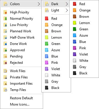 "Mark Folder" menu will appear for any folder in your system after installing of Folder Marker Folders Organization, Desktop Makeover, Folder Names Ideas, Ford Aesthetic, Digital File Organization, Google Suite, Mouse Click, Ocd Organization, File Folder Organization