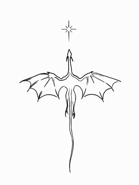 Gringotts Dragon Tattoo, Simple Wyvern Tattoo, Cool Drawings Of Dragons, Game Of Thrones Minimalist Tattoo, Small Lineart Tattoo, Easy To Draw Dragons, Dragon With Fire Tattoo, Simple Dragon Outline, House Of The Dragon Tattoo Ideas