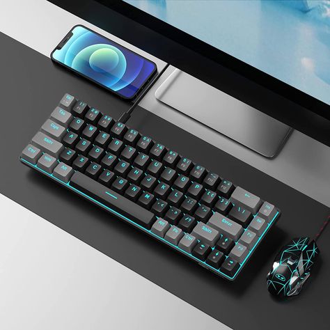 Keyboard Gaming, Gaming Keyboard, Small Keyboard, 60 Keyboard, Mechanical Keyboard Inspiration, Wireless Keyboard And Mouse, 60% Keyboard, Black Mechanical Keyboard, Artsy Room Decor