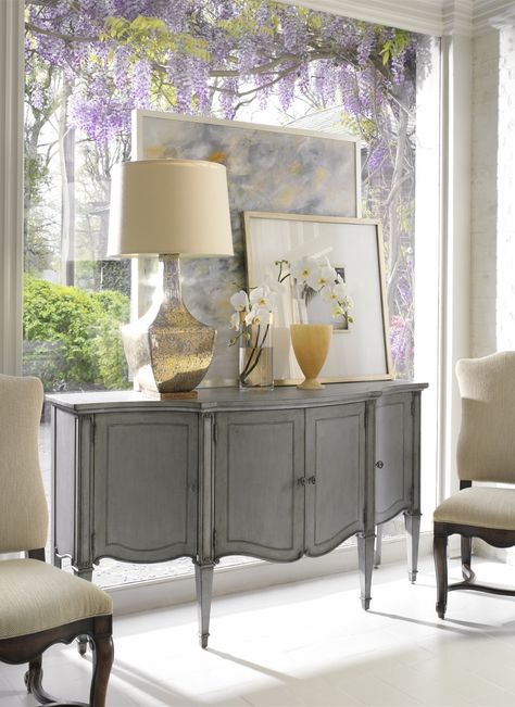 Thomas & Gray Finer Things.  Serene Sideboard. Art In Front Of Window, Luxury Furniture Design, Design Del Prodotto, Paint Furniture, A Living Room, Sideboard Buffet, Luxury Furniture, Furniture Makeover, Painted Furniture