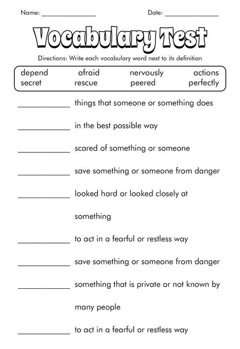 Grade 5 Vocabulary Worksheets, Vocabularies Worksheets, 2nd Grade Vocabulary Worksheets, Vocabulary Words Activities, Create Worksheets, English Comprehension, Cloze Passages, Vocabulary Test, Spelling Homework