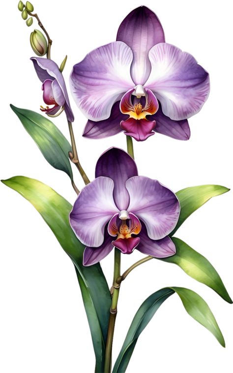 Orchid Flower Watercolor, Orchid Reference Photo, Orchid Illustration Drawing, Orkidea Flower, Draw Orchid, Flora Drawings, Orchid Flower Drawing, Drawing Orchids, Orchids Drawing