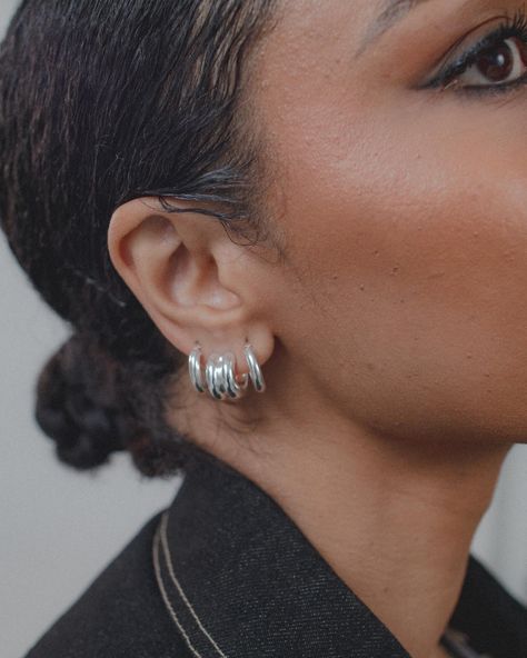 The most perfect lil silver huggie stack you ever did see 🩶✨ Silver Earring Stack, Earring Stack, Silver Earring, R A, A R, Black Women, Silver, On Instagram, Quick Saves