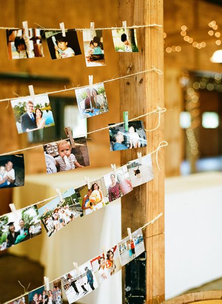 would be fun to find old pictures of the guests to display Reception Picture Display, Wedding Story Of Us Display, Childhood Pictures At Wedding, Bride And Groom Childhood Photo Display, Childhood Photos Wedding Display, Wedding Childhood Photo Display, String Photo Display Ideas, Clothespin Photo Display, Wedding Decoration Pictures