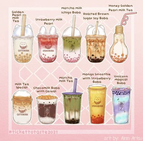 Boba Tea Orders, Korean Bubble Tea, Boba Story Drink Ideas, Bubble Tea Aesthetic, Boba Story, Boba Flavors, Bubble Tea Menu, Bubble Tea Flavors, Bubble Tea Recipe