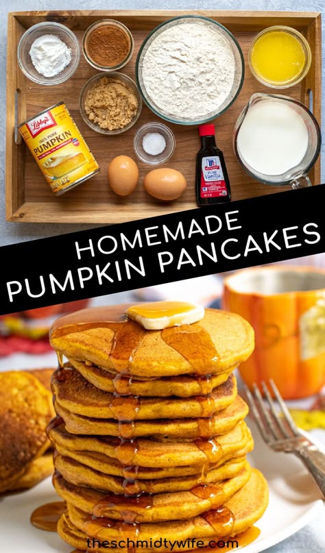 Learn to make the Best Pumpkin Pancakes! Using pumpkin puree and pumpkin pie spice you can get the most flavorful and fluffy pumpkin pancakes, perfect for a crisp fall morning! Recipe | Easy | Fluffy | From Scratch Pancake Mix With Pumpkin Puree, Homemade Pumpkin Spice Pancakes, Mini Pumpkin Pancakes, Best Pumpkin Pancakes, Small Batch Pumpkin Pancakes, Healthy Pumpkin Pancakes Easy, Pumpkin Spice Pancakes Recipe, Pumpkin Pastries Recipes, Luke’s Pumpkin Pancakes Recipe