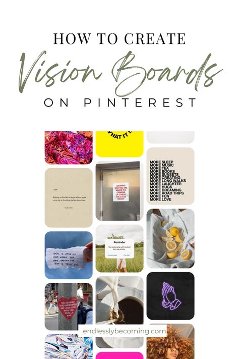 Create A Vision Board On Pinterest, How To Make A Pinterest Vision Board, Create Vision Board On Pinterest, Digital Vision Board Ideas Aesthetic, Virtual Vision Board Ideas, Pinterest Vision Board Examples, Digital Vision Board Examples, Digital Vision Board Ideas, Digital Vision Board 2024