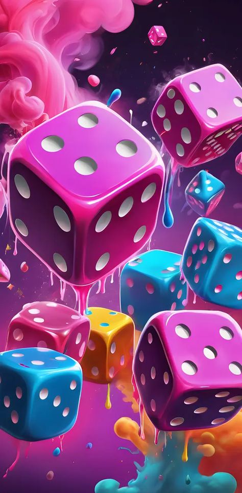 Dice Wallpaper Iphone, Wallpaper Corner, Dice Wallpaper, Dice Art, Pink Neon Wallpaper, Kimberly Ann, Crazy Wallpaper, Wallpaper Flowers, Android Wallpaper Flowers