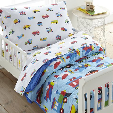 Trains, Planes & Trucks Super Soft 100% Cotton Sheet Set - Toddler - Walmart.com - Walmart.com Boys Bedroom Sets, Boy Bed, Toddler Bed Sheets, Toddler Comforter, Boy Toddler Bedroom, Room Boys, Boy Rooms, Toddler Sheets, Big Boy Bedrooms