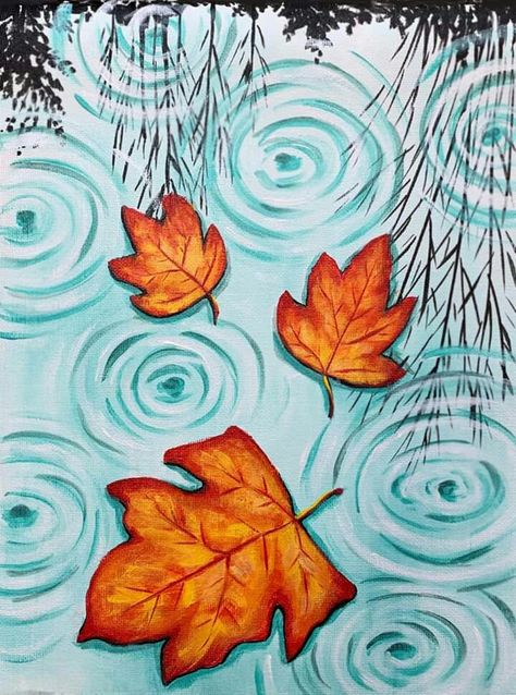 Autumn Painting Ideas Easy, Fall Art Ideas, Autumn Art Ideas, September Art, Fall Canvas Painting, Middle School Art Projects, Fall Arts And Crafts, Fall Art Projects, 6th Grade Art