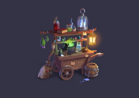 Witch Props Concept Art, Potion Shop Concept Art, Chair Concept Art, Potions Shop, Potion Shop, 3d Diorama, Adventure Island, Props Concept, Creative Drawing Prompts