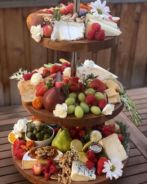 Stacked Charcuterie Board, Two Tier Tray Charcuterie, Tiered Tray Appetizers, Cheese Board Table Display, Tiered Appetizer Display, Charcuterie Board Tiered, 2 Tier Charcuterie Board, Tiered Cheese Board, Two Tier Charcuterie Board