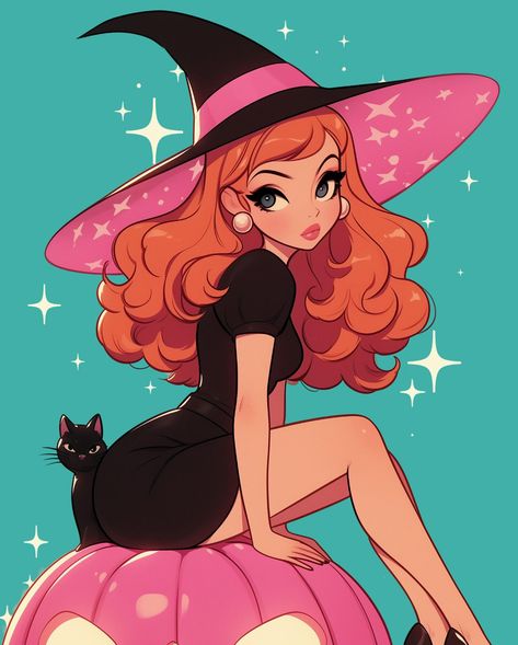 Spooky chic with a touch of magic! ✨🖤 . . . #Halloween #WitchVibes #SpookySeason #Magic #BlackCat #Glamour #Halloween2024 #WitchLife #Enchanting #Mystical #HalloweenStyle #FantasyArt #CuteWitch #KawaiiWitch #AutumnAesthetic #WitchyFashion #Illustration #DigitalArt #InstaArt #ArtOfInstagram #PumpkinSeason #OctoberVibes #MagicInTheAir #HalloweenInspo #HalloweenArt #HalloweenMagic #SpookyCute #WitchAesthetic Cute Witch Drawing, Character Art Ideas, Procreate Dog, Halloween Procreate, Cute Halloween Art, Spooky Character, Halloween Fanart, Redhead Art, Spooky Chic