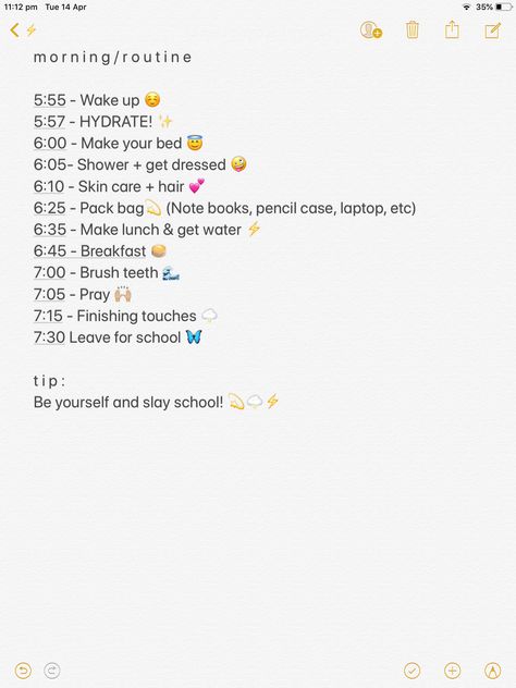 🎉Pinterest🎉 @Curlyheadsavannah Iphone Notes, Night Routines, School Routine For Teens, Daily Routine Schedule, Middle School Hacks, Morning Routine School, School Morning, Summer Care, After School Routine