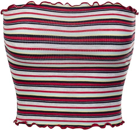 MixMatchy Women's Striped Print Ribbed Knit Crop Tube Top White L at Amazon Women’s Clothing store Obx Dr, Wanna Recreate, Crop Tube Top, Outfit Pieces, Clothes Board, Striped Tube Top, Tube Top Dress, Style Clothes, Cropped Tube Top