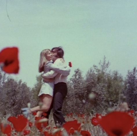 A Man, Flowers, Red