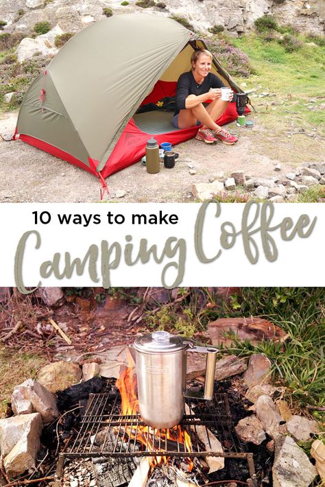 Coffee While Camping, Cast Iron Dutch Oven Cooking, Solo Backpacking, Coffee Basket, Ways To Make Coffee, Aeropress Coffee, Cowboy Coffee, Coffee Pack, Coffee Hacks