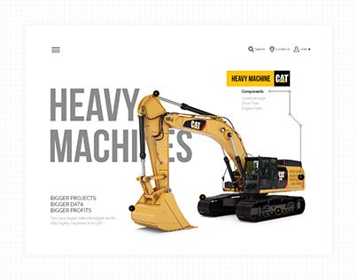 Finance Website, Website Ui Design, Cat Excavator, Cat Machines, Banner Design Inspiration, White Whale, Ui Design Website, Construction Machines, Website Redesign