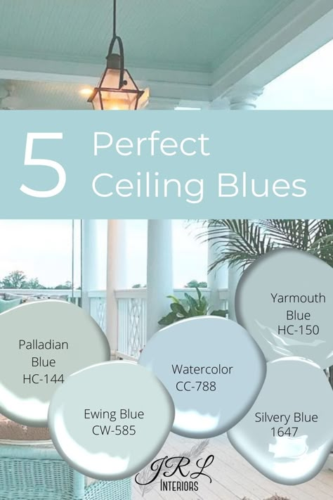 Ceiling Paint Colors, Coastal Paint Colors, Palladian Blue, Coastal Paint, Beach House Colors, Haint Blue, Ceiling Paint, Blue Ceilings, Porch Ceiling