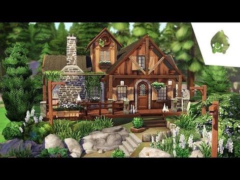 Sims 4 Forest House, Sims 4 Forest, Sims House Ideas, Forest Cabin, Sims 4 House Design, Sims Building, Ark Survival Evolved, Sims House Plans, Sims House Design