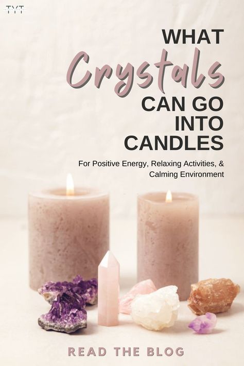 Crystals For Candles, Crystal Healing Candles, Crystals In Candles, Crystals And Candles, How To Make Crystal Candles, Diy Crystal Candles, Intention Candles Diy, Diy Crystal Candle Holder, Magical Candles