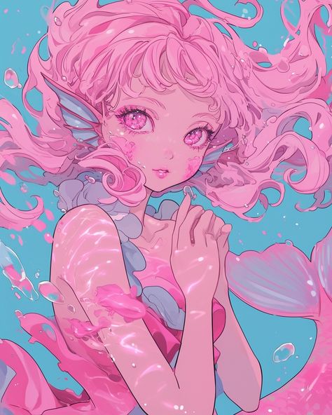 #pieces 💗💗💗 #imajuneation2024 @nickocreates.ai Mermaid Pfp, Mermaid Character, Mermaid Anime, Discord Pfp, Pink Mermaid, Stitch Ideas, Magical Art, Mermaid Art, Art Tips