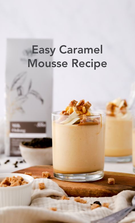 Caramel Mousse Recipe, Mousse Recipes Easy, Yogurt Mousse, Mousse Desserts, Caramel Mousse, Baked Caramel, Coffee And Hot Chocolate, Dessert Mousse, Caramel Pudding