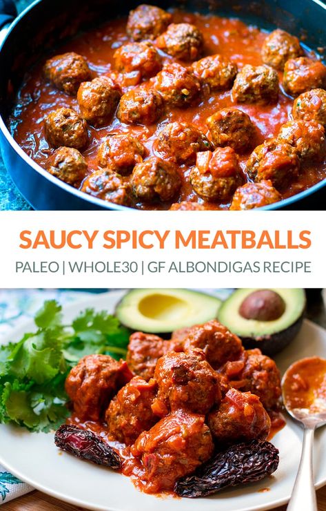 Spicy Meatball Sauce, Spicy Meatballs Recipe, Albondigas Meatballs, Chipotle Meatballs, Spicy Meatball, Spicy Meatballs, Chile Peppers, Shredded Brussel Sprouts, Dried Peppers