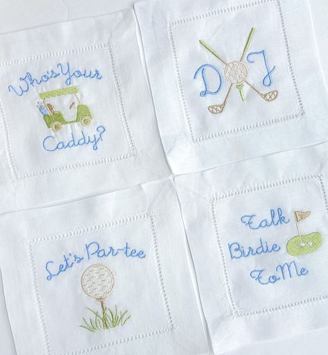 The best gift for your friend, sister, mom, coworker, etc!! Napkins come in a set of 4. All colors and fonts/monograms can be customized (see picture shown).  If you would like to add personalization please fill out the form.  If you would like them exactly as shown, please input "exactly as shown" Monogram Cocktail Napkins, Golf Wedding, Linen Cocktail Napkins, Embroidered Napkins, Monogram Wedding, Cocktail Napkins, Linen Napkins, Napkins Set, Dining Linens