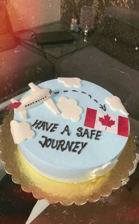 Happy Journey Gift Ideas, Going To Canada Cake Design, Have A Safe Journey Cake Canada, Journey Cake Design, Have A Safe Journey Cake, Safe Journey Cake, Happy Journey Cake, Journey Cake, Have A Safe Journey