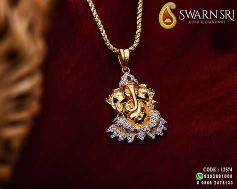 22 Carat gold Ganesh pendant studded with Diamonds,, Swarnsri Gold & Diamonds, Vijayawada. For Details Contact +91 9393891000. Krishna Pendant Gold For Men, Shankar Ji, Classy Jewellery, Hindu Jewelry, Gold Chain Men, Bridal Foot Jewelry, Ganesh Pendant, Sri Ganesh, Ganesha Pendant