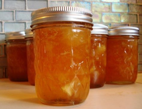 Poverty Recipes, Easy Apricot Jam Recipe, Ginger Jam Recipe, Spiced Peach Jam, Apricot Jam Recipes, Spiced Peaches, Ginger Jam, Peach Butter, Canning Jam