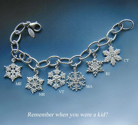 New England Snowflake Bracelet - Cross Jewelers Dental Jewelry, Snowflake Bracelet, Snowflake Jewelry, Pretty Jewelry Necklaces, Winter Earrings, Winter Jewelry, Bangles Jewelry Designs, Diamond Jewelry Designs, Girly Accessories