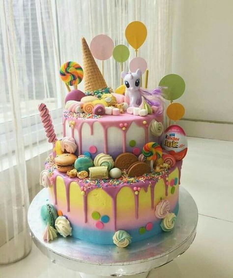 Unicorn cake Bubbles Cake, Cute Treats, Bubble Cake, Candyland Cake, Cake Cute, Pony Cake, Candy Cakes, Creative Birthday Cakes, Balloon Cake