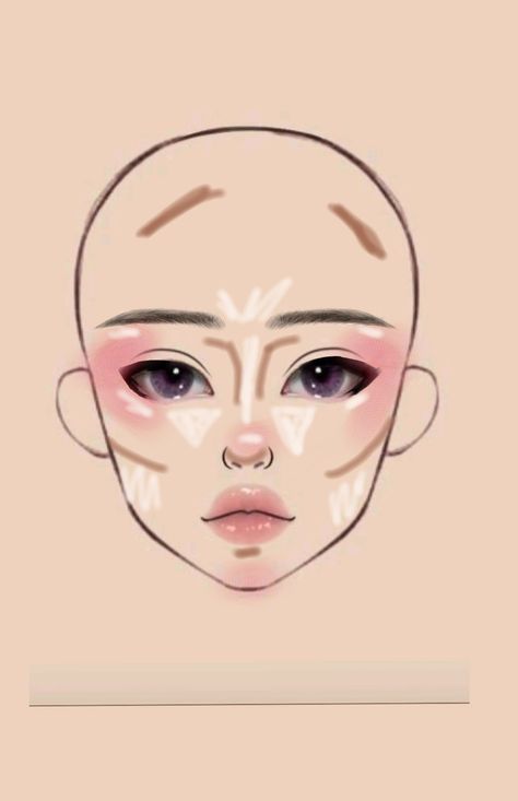 Makeup Mapping, Makeup Map, Concealer Placement, Makeup Routine Guide, Asian Makeup Tutorials, Makeup Charts, Office Makeup, Makeup Drawing, Learn Makeup